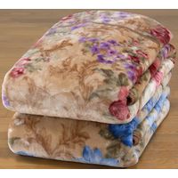 衿付き2枚合わせ毛布（ヤード柄）ピンク140×200cm ＜京都西川＞ 幅1400mm 奥行2000mm（直送品）