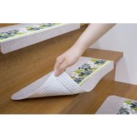 サンコー 足元見やすい階段マット リーフ ライトベージュ KO-49 1セット