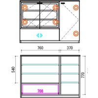 【車上渡し】 関家具 リビングボード ディーク サイド ブラウン 幅1202×奥行412×高さ851mm DEAKSI120 1台（直送品）