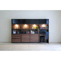 【車上渡し】 関家具 リビングボード デコラ スライド ブラウン 幅1602×奥行390×高さ1800mm DECORA160 1台（直送品）