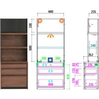 【車上渡し】 関家具 リビングボード デコラ チェスト ブラウン 幅702×奥行390×高さ1800mm DECORAC 1台（直送品）
