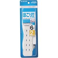延長コード 電源タップ コンセント 2m 2ピン 6個口 ほこりシャッター 白 T-ST02N-2620WH エレコム 1個