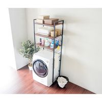 宮武製作所 ランドリーラック 幅900×奥行400×高さ1905mm ブラック SH-X6590_BK 1台（直送品）