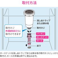 カクダイ ガオナ 流し用排水ホース 呼50 1メートル 取付ネジG2 ナット回転式 GA-PC003 1個