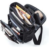 サンワダイレクト ショルダーポーチ（斜めがけバッグ・16ポケット・手持ち対応・メンズ） 200-BAG118BK 1個（直送品）