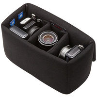 サンワダイレクト インナーカメラバッグ（ソフトクッションボックス・ワイドサイズ・ブラック） 200-BG019LBK 1個（直送品）