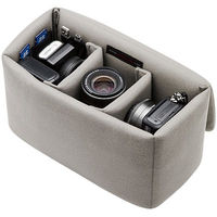 サンワダイレクト インナーカメラバッグ（ソフトクッションボックス・ワイドサイズ・グレー） 200-BG019LGY 1個（直送品）