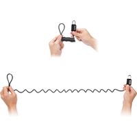 サンワダイレクト カールコード一体型南京錠（バッグ・サドル盗難防止・ダイヤル錠・セキュリティーワイヤー） 200-SL029BK 1個（直送品）