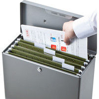 サンワダイレクト 鍵付きファイルボックス（マイナンバー対策・取手付き・書類入れ・A4ファイル収納可能） 200-SL032GY 1個（直送品）