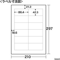サンワダイレクト マルチ宛名ラベル（12面・500シート・A4） 300-RB12-5 1個（直送品）