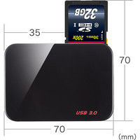 サンワダイレクト USB3.0マルチカードリーダー（コンパクト・microSDXC/SDXC/CF対応・ブラック） 400-ADR304BK 1個（直送品）