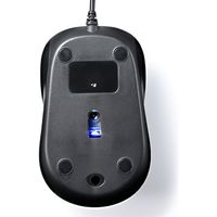 有線マウス　静音　3ボタン　中型サイズ　ブルーLED　400-MA050BK　サンワサプライ　１個（直送品）