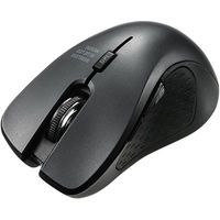 サンワダイレクト ワイヤレスマウス（エルゴノミクス・ブルーLED光学式・5ボタン・DPI切替・ミドルサイズ・ブラック） 400-MA103BK 1個（直送品）