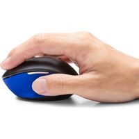 サンワダイレクト ワイヤレスマウス（エルゴノミクス・疲労軽減・小型・4ボタン・ブルーLED光学式・ブラック・ブルー） 400-MA104BK 1個（直送品）