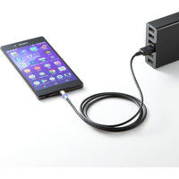 サンワダイレクト LED内蔵マグネット着脱式マイクロUSB充電専用ケーブル 500-USB048 1個（直送品）