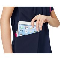 フォーク レディスジップスクラブ ダークネイビー×チェリーピンク LL 7023SC-27 1枚　スクラブ