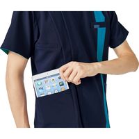 フォーク メンズジップスクラブ ダークネイビー×ターコイズ BL 7058SC-17 1枚　スクラブ