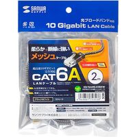 サンワサプライ つめ折れ防止カテゴリ6A細径メッシュLANケーブル KB-T6AME-02BKW 1個