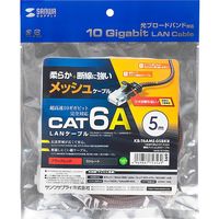 サンワサプライ つめ折れ防止カテゴリ6A細径メッシュLANケーブル KB-T6AME-05BKR 1個
