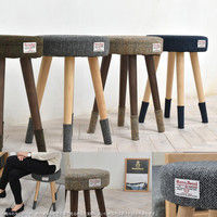 B.Bファニシング HarrisTweed（ハリスツイード） スツール ブラウンヘリンボーン HTS-30BRH 1台（直送品）