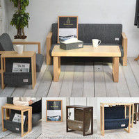 B.Bファニシング HarrisTweed サイドテーブル 幅400×奥行200×高さ430mm ネイビーヘリンボーン HTST-40NVH 1台（直送品）