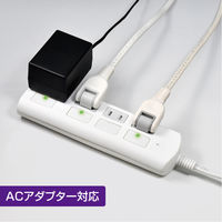 朝日電器 耐雷フラットスイッチ付タップ4P3m WBS-LS403F(W) 1個