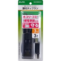 朝日電器 扉付タップラン3P3m WBT-N3030B(BK) 1個