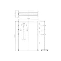 アズワン 斜め掛けハンガーラック(フック付) ALR-12-F 1個 3-6787-04（直送品）