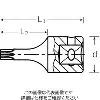 エスコ 1/4”DRx T8 [Torx]ビットソケット EA611BD-8 1セット(3個)（直送品）
