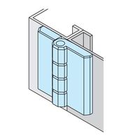 エスコ 60x60mm フラットヒンジ(ポリアミド/グレーホワイト) EA951CR-73 1セット(4個)（直送品）