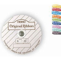 シモジマ プチギンガムリボン 6×20 アオ 001416106 1セット（4巻）（直送品）