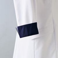 住商モンブラン ドクターコート レディス 7分袖 ホワイト×ネイビー M 71-139 1枚　白衣　ドクターコート