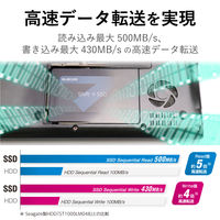 SSD 内蔵 480GB SerialATA接続 簡単換装 データ移行ソフト 外付け変換ケース付属 ESD-IB0480G エレコム 1台（直送品）