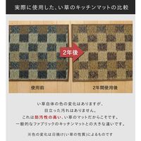 イケヒコ キッチンマット 国産い草 シンプル 滑りにくい加工 『お花畑』 幅2400×奥行600mm ブルー  1枚（直送品）