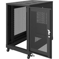 サンワサプライ 19インチサーバーラック メッシュパネル仕様（18U） 幅600×奥行1000×高さ1020mm ブラック 1台（直送品）