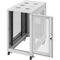 サンワサプライ 19インチサーバーラック メッシュパネル仕様（18U） 幅600×奥行1000×高さ1020mm ライトグレー 1台（直送品）