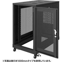 サンワサプライ 19インチサーバーラック メッシュパネル仕様（18U） 幅600×奥行900×高さ1020mm ブラック 1台（直送品）