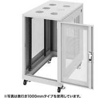 サンワサプライ 19インチサーバーラック メッシュパネル仕様（18U） 幅600×奥行900×高さ1020mm ライトグレー 1台（直送品）