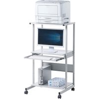 サンワサプライ パソコンラック（キーボードスライダー付き） 幅650×奥行605×高さ1200mm ライトグレー RAC-EC74 1台（直送品）