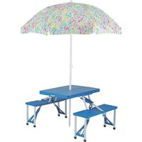 パール金属 キャプテンスタッグ アルミピクニックテーブル ブルー M-8421（直送品）