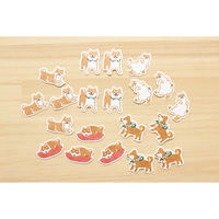 古川紙工 和紙フレークシール ぽちっと しばいぬ QSA22 1セット(1個×5)