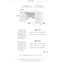 ネットフォース ナッツシリーズ両袖机＆チェアセット袖2段/3段デスク幅1600mmホワイト＆ブラック 1セット（2点入） LRD-167-S16-AW（直送品）