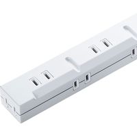 延長コード 電源タップ 1m 2P（ピン） 5個口 USB充電ポート搭載 ホワイト TAP-SLIM5U-1 サンワサプライ 1個