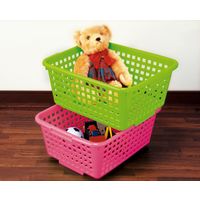 伊勢藤 バスケット エクセル スライド式 パステルグリーン 4950672658879 1セット(1個×4)