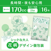 ポイズ 吸水ナプキン 超スリム＆コンパクト スーパー 170cc 羽なし 27cm 肌ケア 吸水パッド 1パック（16枚）尿漏れ