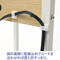 YAMAZEN コンセント付き受付台 ホワイト 幅350×奥行350×高さ725mm MRTE-35（GWH/IV） 1台 電話台 無人受付