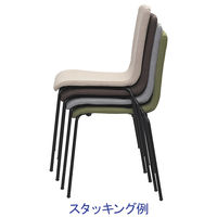 アール・エフ・ヤマカワ ファブリックチェア（ブラック脚）ブラウン RFC-FPBR2BF 1箱（4脚入）スタッキング  ミーティングチェア 平織張地
