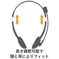 エレコム USBヘッドセットマイクロフォン/マイク搭載/両耳オーバーヘッド/1.8m/ HS-FBE01USV 1個（直送品）