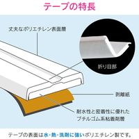 カクダイ これカモ すきま防水テープ はがれを補修 (浴槽 洗面台 取付簡単 3m) GA-KD002 1個