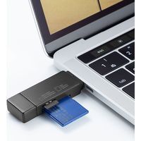 サンワサプライ Type-C SD+microSDカードリーダー ADR-3TCMS9BK 1個（直送品）